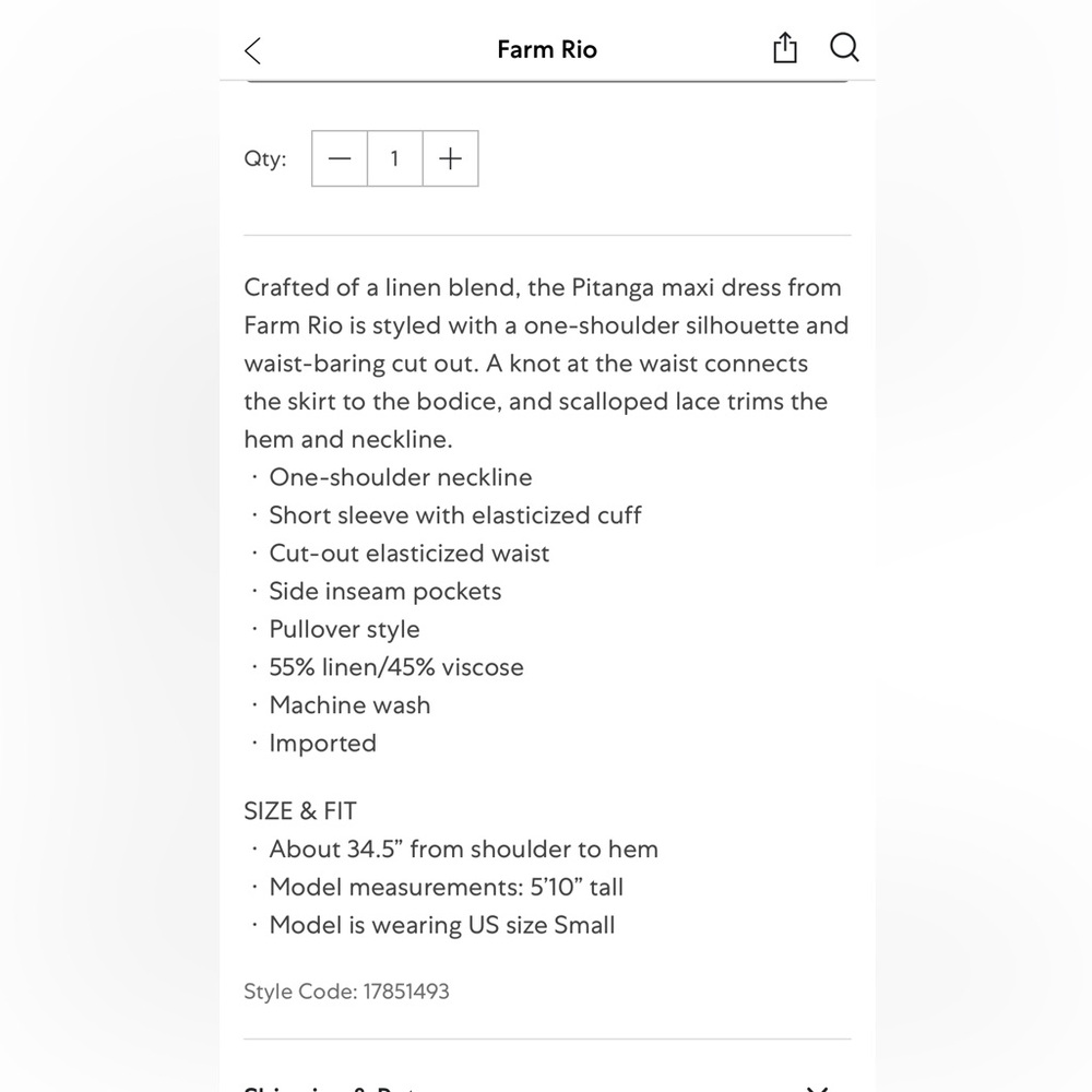 FARM RIO Pitanga one shoulder cut-out maxi dress - Picture 15 of 15